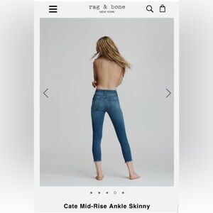 rag & bone Rag & Bone Women’s Cate Mid Rise Ankle Skinny Jeans Denim